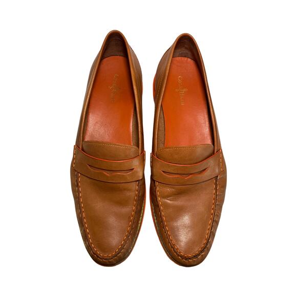 Cole Haan LunarGrand Women’s Loafers Tan Leather Penny Slip-On Shoes 10.5B - Picture 2 of 8